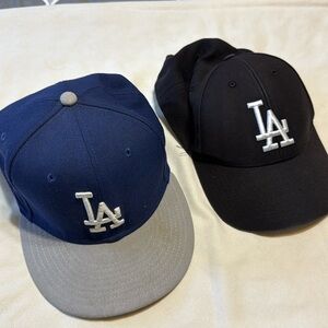 2 Dodgers hats